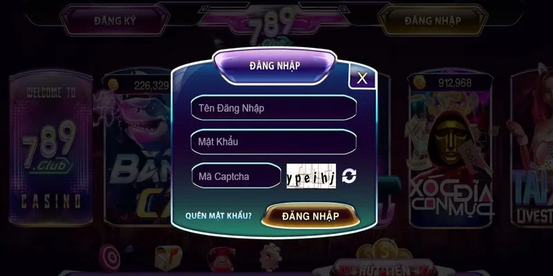 Thao tác đăng nhập 789Club được thực hiện dễ dàng
