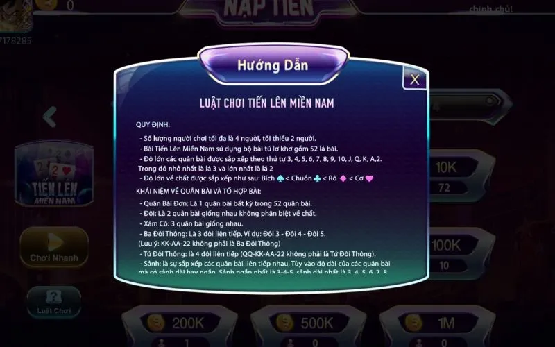 Ván bài sẽ bắt đầu với 2- 4 người chơi