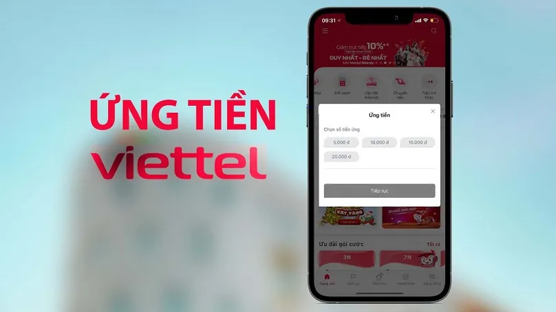 Có nhiều thao tác thực hiện để ứng tiền Viettel