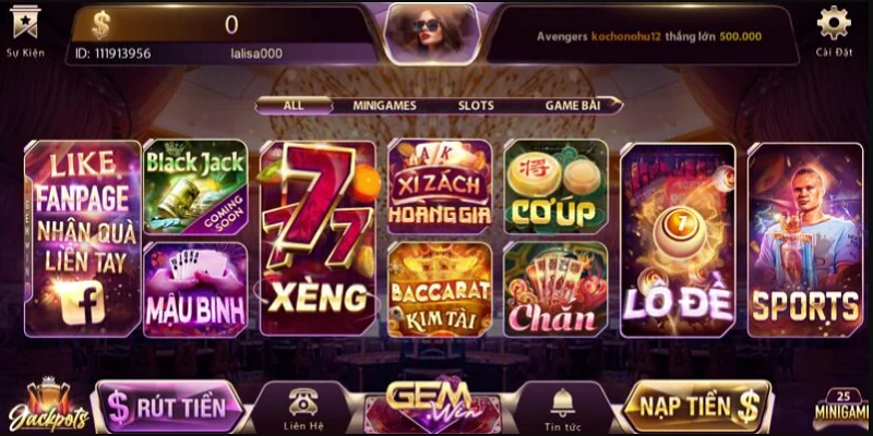 Trò chơi Gemwin là danh mục giải trí hot nhất
